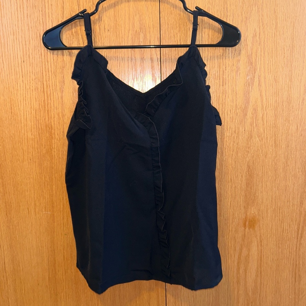 Frill Trim Soils Cami Top! Brand: SHEIN - Size: Small - Color: Black